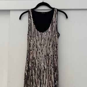 Black and Silver Sequin Dress